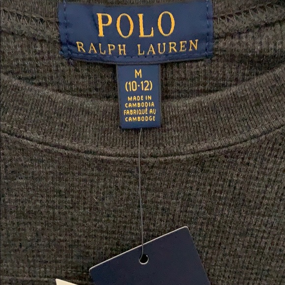 Polo Ralph Lauren Crewneck Long Sleeve Heather Gray w/ Blue Logo Pullover - Picture 3 of 5
